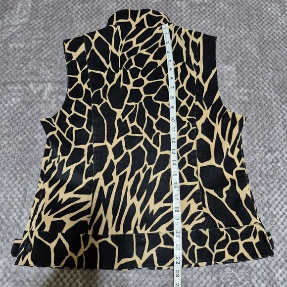 Carlisle Vest Animal Print Women Black Camel Full Zip Front Western Boho - Picture 4 of 7